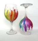 Paint Streaks Wine Glass