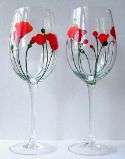 Quaint Flowers Wine Glass