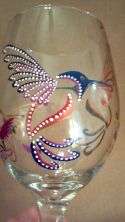 Hummingbird Wine Glass