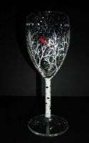 Painted Wine Glass Birch