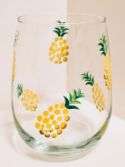 Pineapples Wine Glass