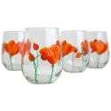 Poppies Painted Wine Glass