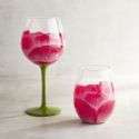 Roses Painted Wine Glass