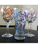 Cherry Blossoms Colored Wine Glass DetailsForm